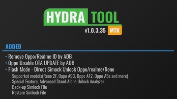 Hydra Tool Mtk Module Update||Add OPPO Realme ID Or Account Remove By ADB🔥🔥🔥#GM_MOBILE