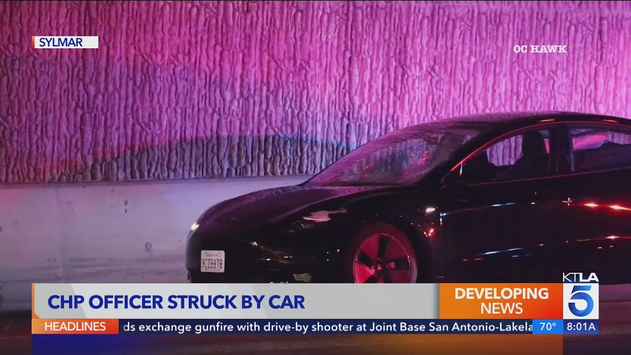 CHP officer suffers major injuries after being hit by car on Los ...