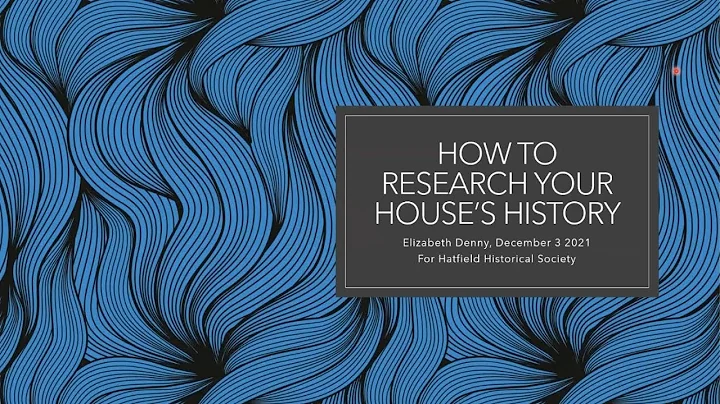 How to Research Your House - workshop by Liz Denny