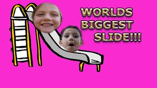 The World's Biggest Slide! A Day of Fun for the MegaFunKidz! Adventure and Toy Unboxing!!