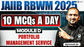 JAIIB Free Online MCQ Classes 2025 | JAIIB RBWM Portfolio Management Service Imp MCQ Practice