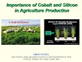 Importance of Cobalt and Silicon in Agriculture Production-Dr. P. C. Patel