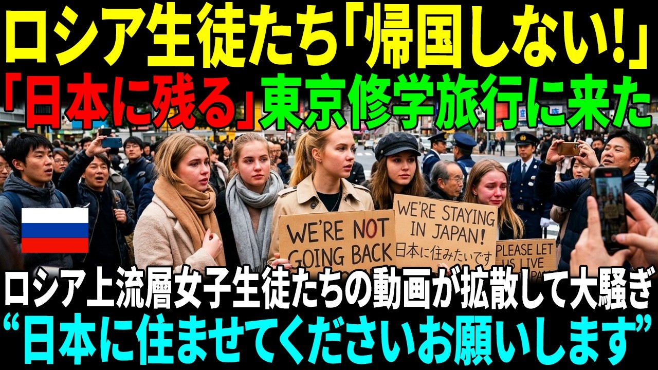 【海外の反応】東京へ修学旅行に来たロシアの名門女子高生たち！羽田空港到着３分で驚愕し、帰国拒否までした衝撃的な理由｜AI物語