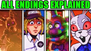 FNAF Security Breach ALL ENDINGS EXPLAINED (Bad/Good/VIP/Vanny/Afton/Glitchtrap)