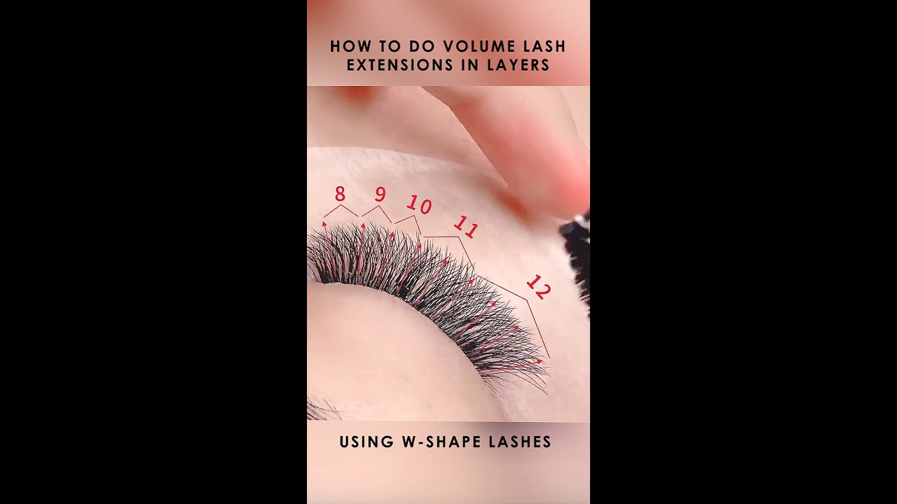How to do volume lash extensions in layers (using w-shape lashes) | Arison Lashes #Shorts