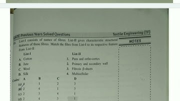 #Gate 2017 Tf question paper with answers #Textile Engineering and Fibre Science #MCQ