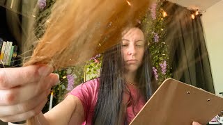 ASMR Hair Model Interview (hair sounds, writing, page turning) Series Pt 1 screenshot 4