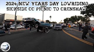 LOWRIDERS 2024 NEW YEARS DAY ROLL BY SICKSIDE CC PICNIC ON THE WAY TO  CRENSHAW