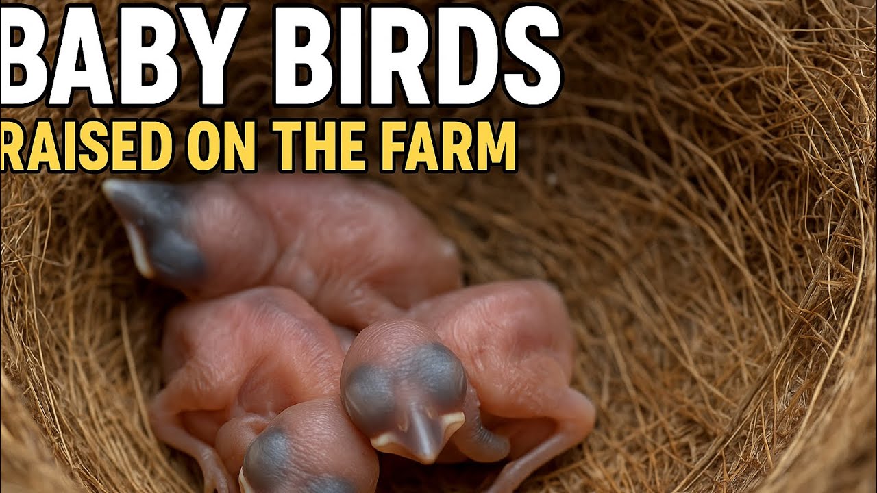Birds Caring for Their Chicks at the Farm 