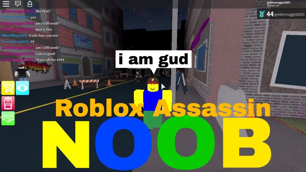 Roblox Assassin Noob And Awesome Music Youtube - a picture of a noob in roblox assassin