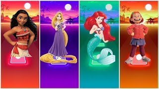 !! Moana Princess 🆚 The Little Mermaid 🆚 Turning Rad 🆚 Tangled Rapunzel !! Tiles Hop EDM Rush !!