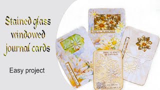 stained glass windowed journal cards