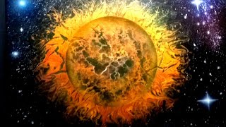 ☀️SUN☀️ ACRYLIC GALAXY POUR PAINTING SPLIT CUP OUTER SPACE ART