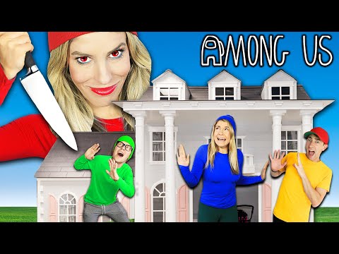 AMONG US in Real Life But In Tiny DOLLHOUSE! Rebecca Zamolo