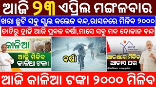 today's morning news odisha/23 April 2024/heavy to heavy rain/odisha news today/odisha samachar