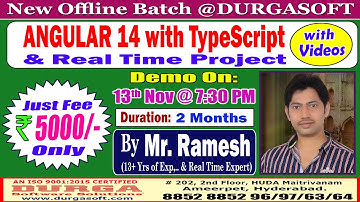 ANGULAR 14 Offline Training @ DURGASOFT