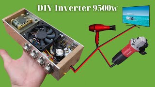 How to make a simple inverter 9500w, 8 transistor 2n3055 + 8 d718, No IC