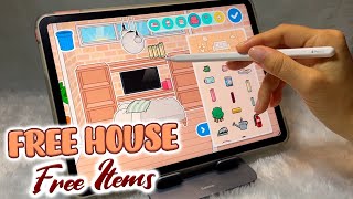 🛏Free House Idea🌼Free Items In Toca Boca | Design Toca Life World | Handcam Ipad✍Apple Pencil