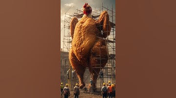 Tiny Workers Constructing A Giant Chicken 🐔 | AI Construction Site Short | Unreal Mini Builders #ai