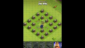 Exilir Troops surrendered front of Giant Cannon Base(ground) : COC #elixirtroop #giantcannon #Shorts