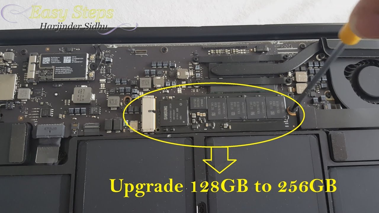 How To Upgrade Macbook Air With More Storage Upgrade 128gb Ssd Flash Drive To 256gb Youtube