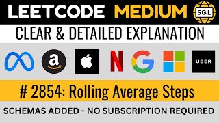 Leetcode MEDIUM 2854 - Rolling Average Steps - Using ROWS BETWEEN in SQL | Everyday Data Science