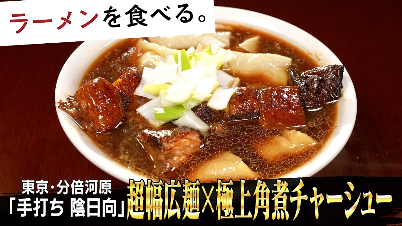Four noodles in one bowl!? Incredibly wide noodles, over 3.5cm