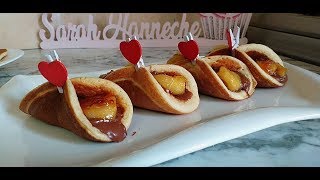 Pancakes Au chocolat et bananes caramélisés بانكيك بالشوكولاتة والموز المكرمل