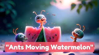 Children's Story Ants Moving Watermelon Encouraging Unity in the Face of Difficulties and Using Var