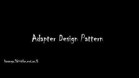 Adapter design pattern (sinhala)