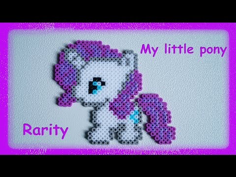 TUTORIAL Hama Beads Pyssla Perler Beads. Como fazer MY LITTLE PONY Raridade