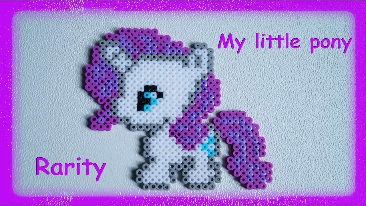 TUTORIAL Hama Beads Pyssla Perler Beads. How to Make MY LITTLE PONY Rarity  - YouTube