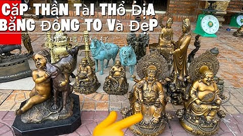 Cặp thần tài thổ địa bằng đồng nặng 17kg _ Tượng đồng Châu Âu _ Bàn ủi con gà #đồcổcầnthơ #đồcổ