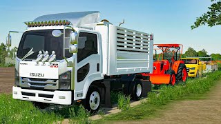 พาทีมงานเข้าป่าไปขนไม้ ขับรถไถลากไม้!! - Farming simulator 19