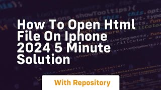 How to open html file on iphone 2024 5 minute solution