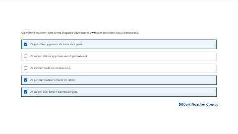 Op welke 3 manieren kunt u met Shopping-advertenties uw doelen bereiken? Kies 3 antwoorden.
