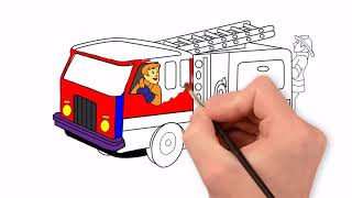 İtfaiye Arabası Çizmek Ve Boyamak