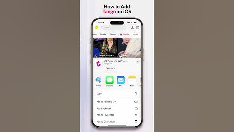 How to Add Tango Shortcut on iOS