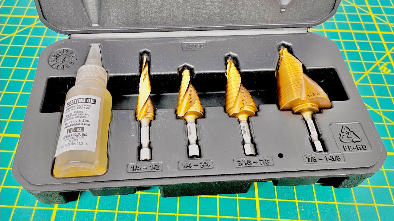 Klein Tools VACO 25950 Step Drill Bit Kit YouTube