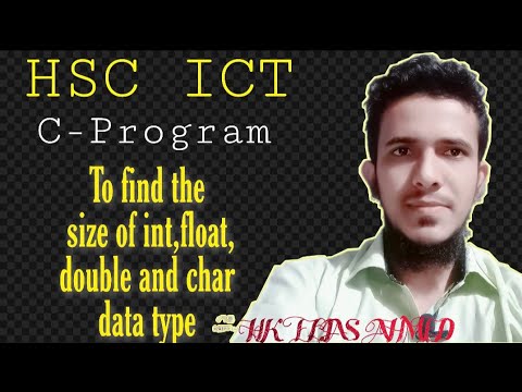 3.11- C Program To find the size of int, float, double and char data ...