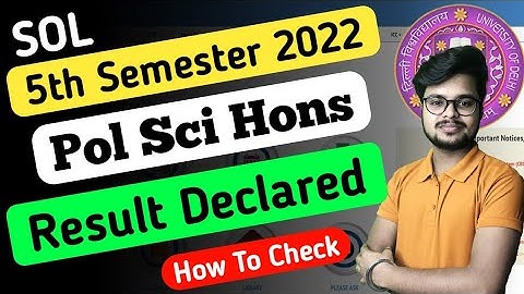 SOL BA Political Hons Result Declared - 5th Semester Exam Nov Dec 2022 (How To Check)
