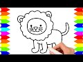 Cara menggambar Singa yang mudah - Belajar menggambar dan mewarnai anak SD , TK dan Paud