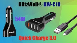 Тест и обзор зарядки от прикурувателя BlitzWolf® BW-C10 QC3.0