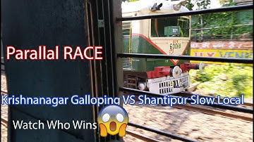 Krishnagar Galloping Vs Shantipur Slow Local || Parallal Race Between Two Local Trains