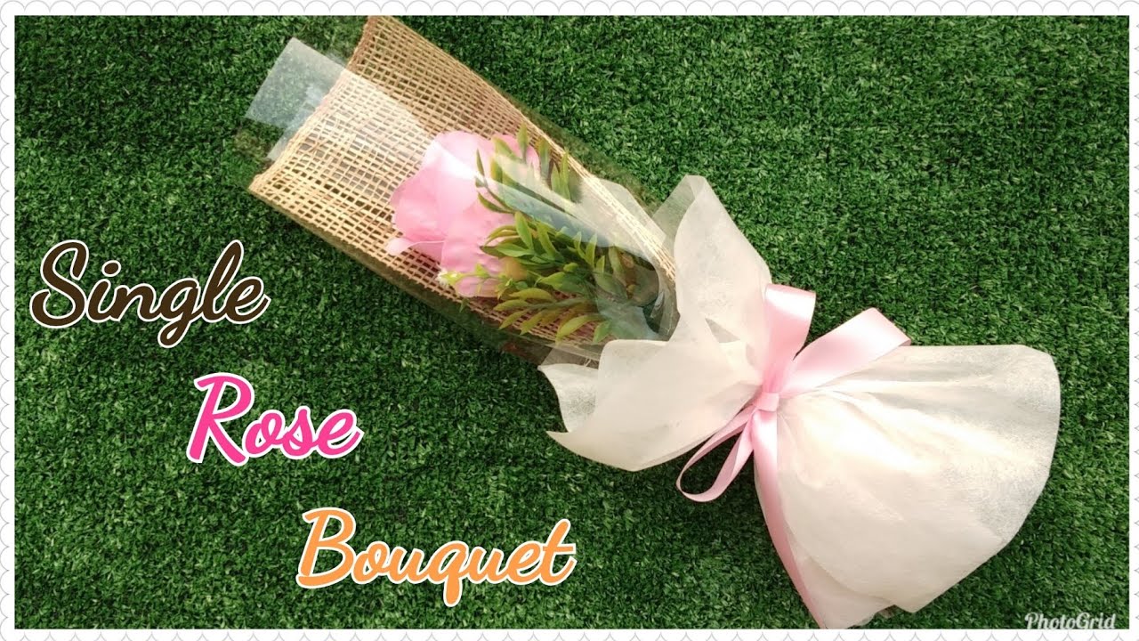 Single Rose Bouquet #3 วิธีทำช่อกุหลาบดอกเดียวแบบที่ 3