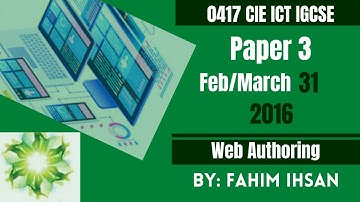 IGCSE ICT 0417/P31/2016 FEB-MARCH WEB PAGE