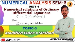Modified Euler's method | #numerical analysis | SEM-6 | UNIT-4