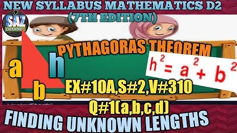 Finding unknown sides of Right Triangle|Applying Pythagoras theorem|NSMD2(7TH EDITION)|EX#10A|Q#1