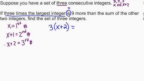Equations -- Consecutive Integer Word Problem