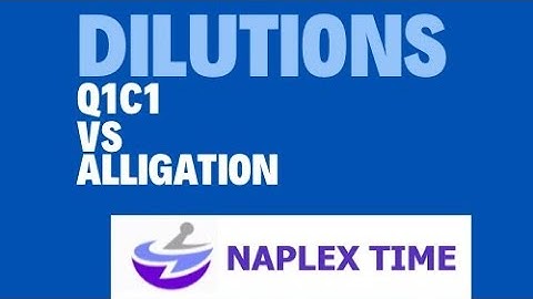  Pharmacy Calculations Dilutions Q1C1 vs alligation made easy